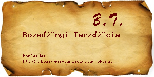 Bozsányi Tarzícia névjegykártya